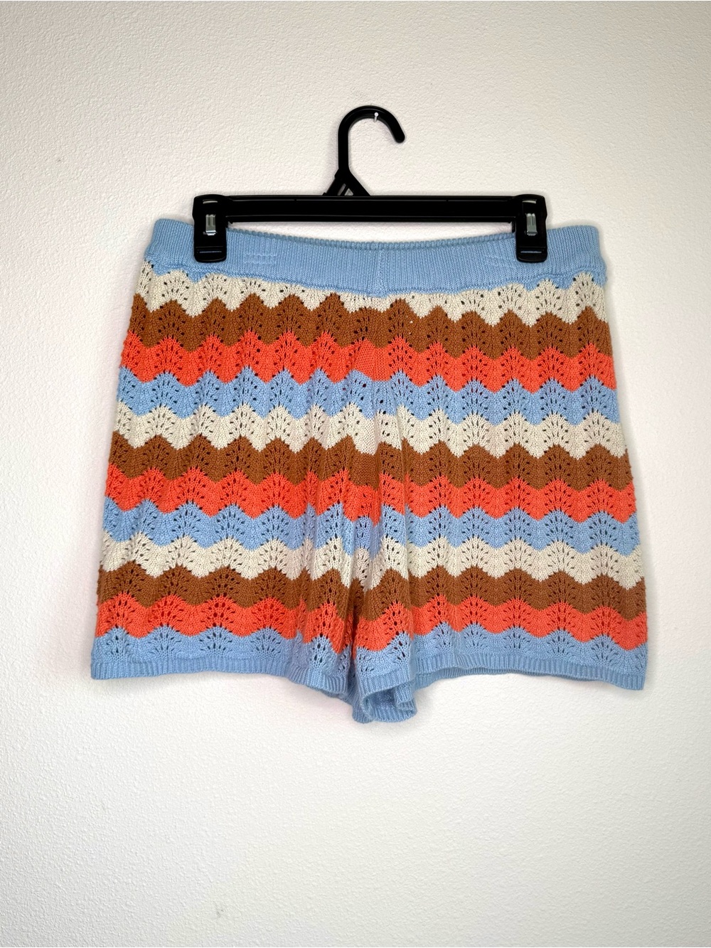 Rip Curl Women's Santorini Sun Crochet Shorts Striped Crochet Knit High-Waist - Picture 2 of 6